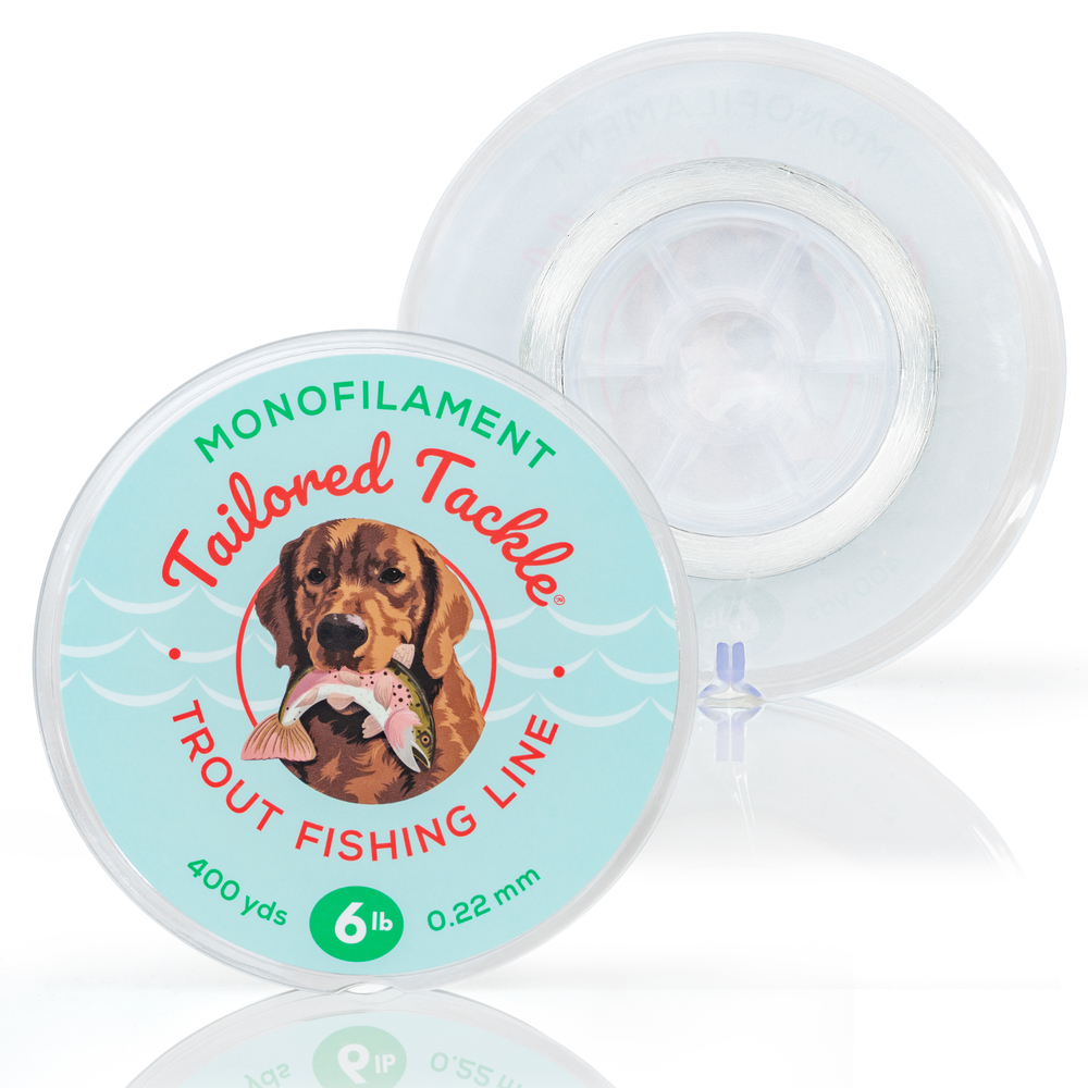 Mobile Trout Fishing Line Monofilament 6lb 400yds Spool Ultra Clear Spool Front Back